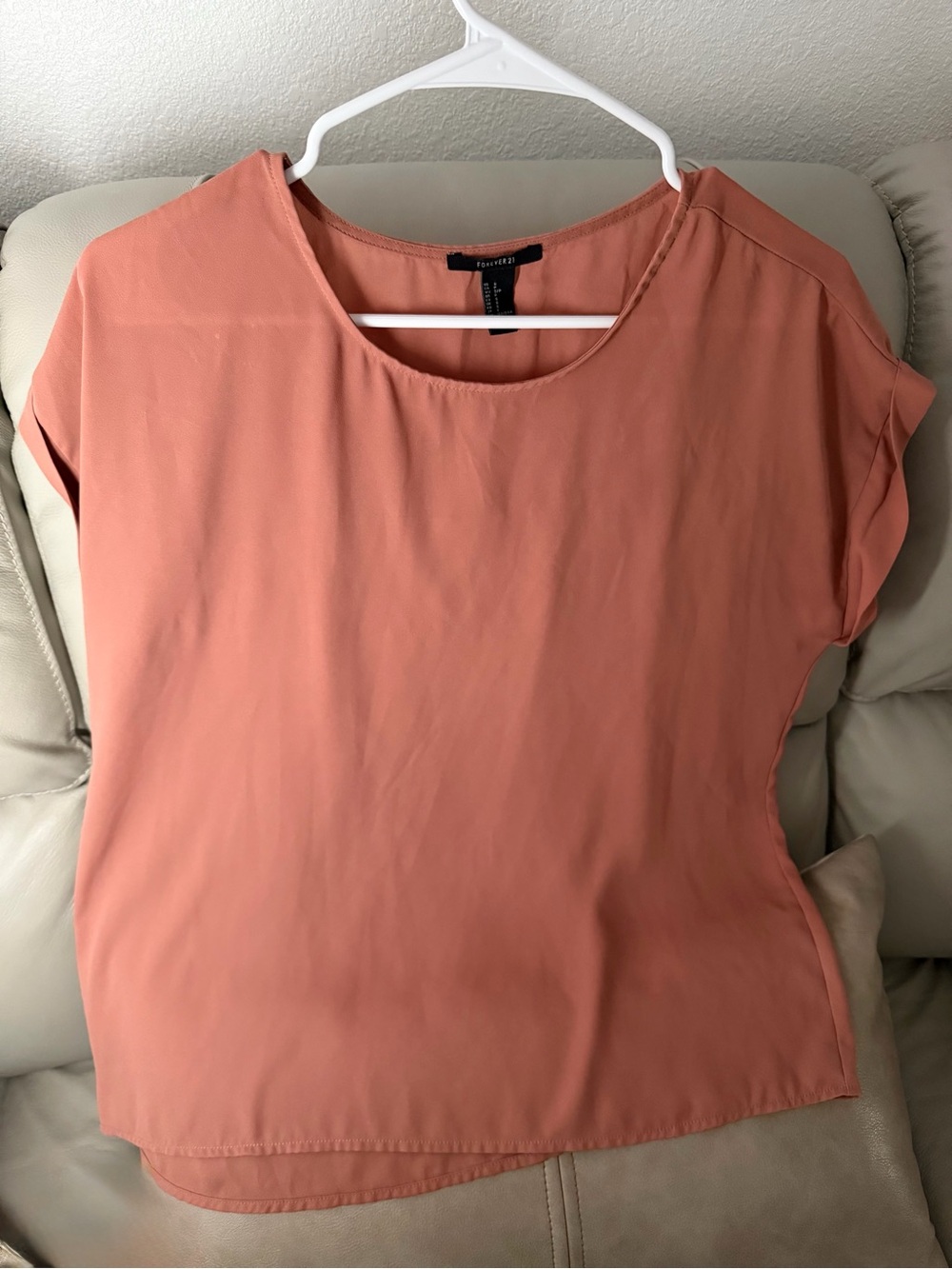 Forever 21 Tan Short Sleeve Blouse